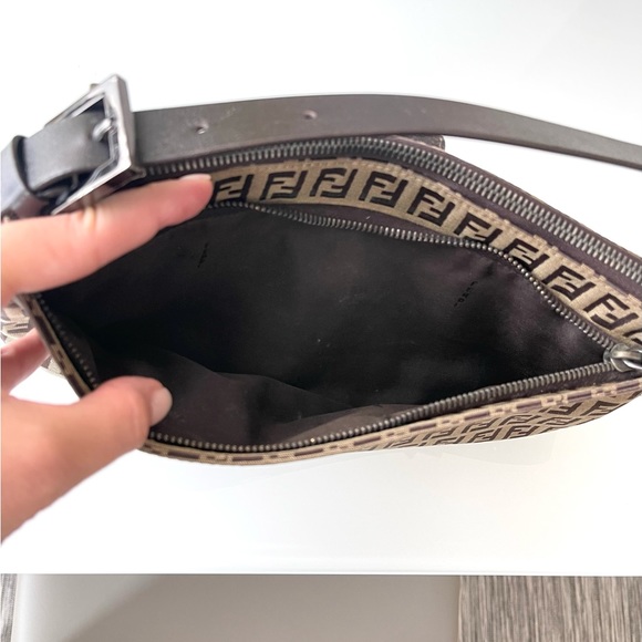 FENDI Zucchino Baguette Shoulder Bag - Picture 12 of 17